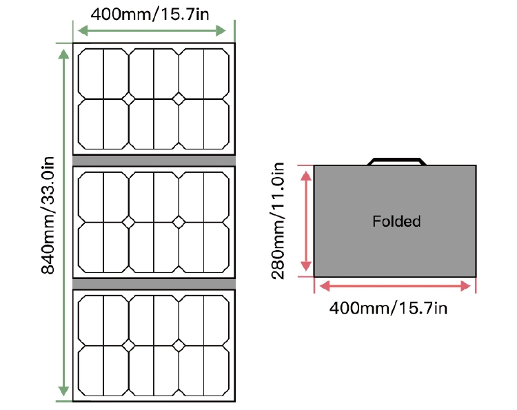 40W 60W 80W Portable Waterproof Monocrystalline Silicon Foldable Blanket Solar Panel Charger